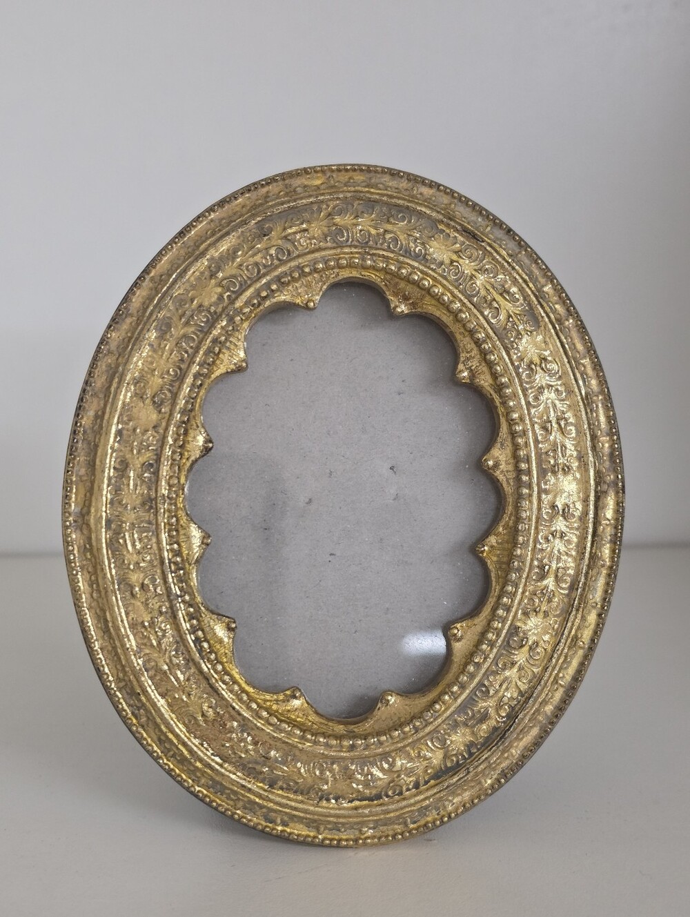 Two's Company Ornate Oval Gold Resin Frame